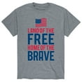 thumbnail image 1 of Instant Message - Land Free Home Brave Flag - Men's Short Sleeve Graphic T-Shirt, 1 of 5