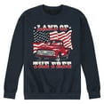thumbnail image 1 of Instant Message - Land Of The Free Truck And Flag - Men's Crew Neck Fleece Pullover, 1 of 6