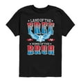 thumbnail image 1 of Instant Message - Land of the Free Home of the Bruh - Youth Short Sleeve Graphic T-shirt, 1 of 5