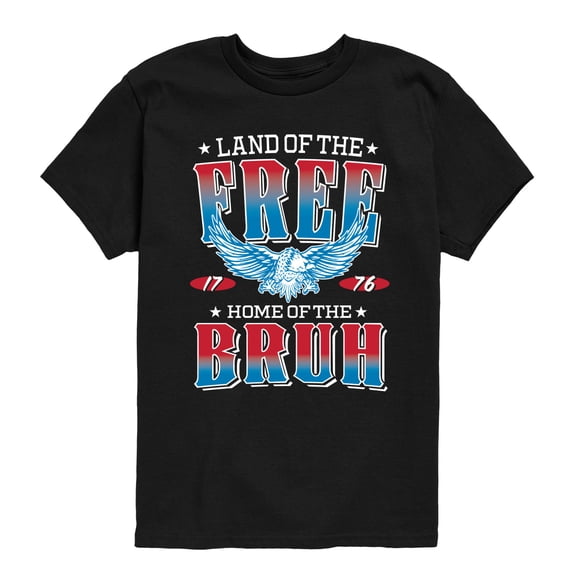 Instant Message - Land of the Free Home of the Bruh - Youth Short Sleeve Graphic T-shirt