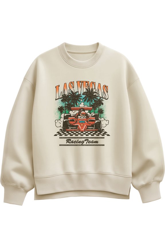 - Las Vegas Racing - Women's Oversized Fleece Crew Sweatshirt