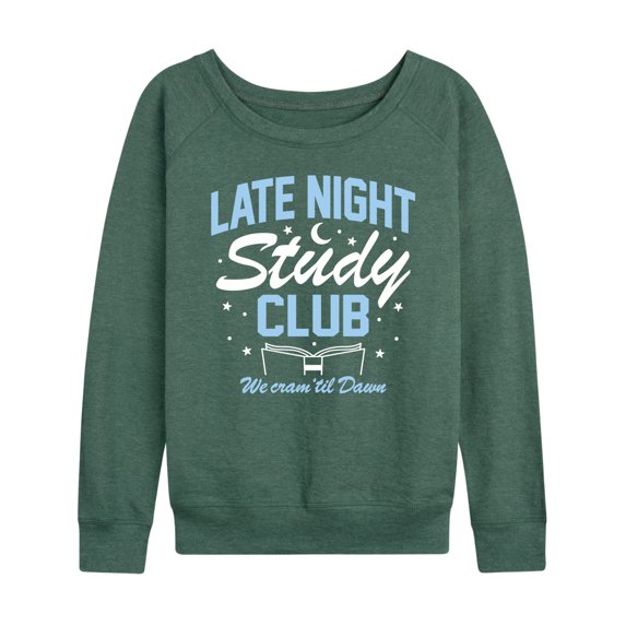 Instant Message - Late Night Study Club - Women's Lightweight French Terry Long Sleeve Shirt