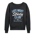 thumbnail image 1 of Instant Message - Late Night Study Club - Women's Lightweight French Terry Long Sleeve Shirt, 1 of 6