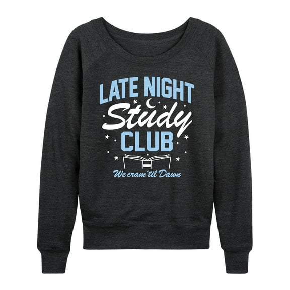 Instant Message - Late Night Study Club - Women's Lightweight French Terry Long Sleeve Shirt