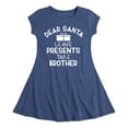 thumbnail image 1 of Instant Message - Leave Presents Take Brother - Girls Fit And Flare Cap Sleeve Dress, 1 of 4