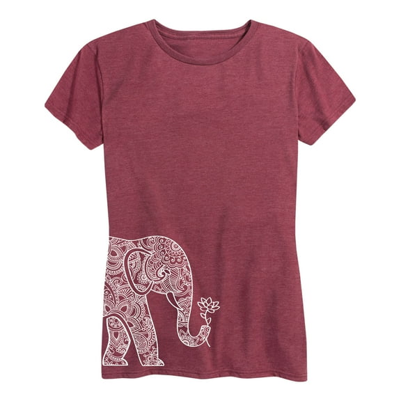 Instant Message - Elephant Holding Lotus - Women's Short Sleeve Graphic T-Shirt