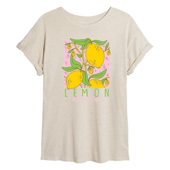 Instant Message - Lemon Island Of Capri - Women's Oversized Graphic T-Shirt