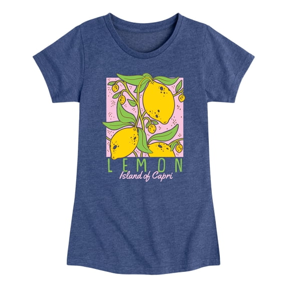 Instant Message - Lemon Island of Capri - Youth Girls Fitted Short Sleeve T-Shirt