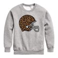 thumbnail image 1 of Instant Message - Leopard Football Helmet - Youth Boys Crew Fleece Sweatshirt, 1 of 5