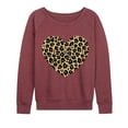 thumbnail image 1 of Instant Message - Leopard Heart - Women's Lightweight French Terry Long Sleeve Shirt, 1 of 5