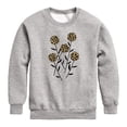 thumbnail image 1 of Instant Message - Leopard Print Abstract Flowers - Youth Boys Crew Fleece Sweatshirt, 1 of 5
