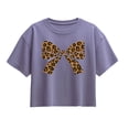 thumbnail image 1 of Instant Message - Leopard Print Bow - Youth Girls Boxy T-Shirt, 1 of 5