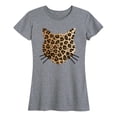 thumbnail image 1 of Instant Message - Leopard Print Cat Face Short Sleeve Graphic T-Shirt, 1 of 5