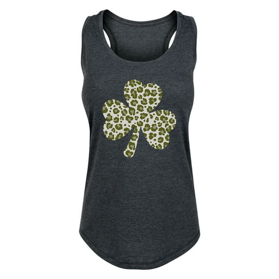 Instant Message - Leopard Print Clover - Women's Racerback Tank