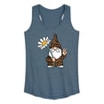 thumbnail image 1 of Instant Message - Leopard Print Gnome Daisy - Women's Racerback Tank Top, 1 of 6
