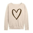 thumbnail image 1 of Instant Message - Leopard Print Heart Outline - Women's Lightweight French Terry Long Sleeve Shirt, 1 of 5