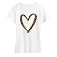thumbnail image 1 of Instant Message - Leopard Print Heart Outline - Women's Short Sleeve Graphic T-Shirt, 1 of 5
