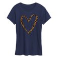 thumbnail image 1 of Instant Message - Leopard Print Heart Outline - Women's Short Sleeve Graphic T-Shirt, 1 of 5