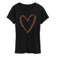 thumbnail image 1 of Instant Message - Leopard Print Heart Outline - Women's Short Sleeve Graphic T-Shirt, 1 of 5