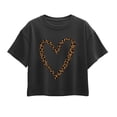 thumbnail image 1 of Instant Message - Leopard Print Heart Outline - Youth Girls Boxy T-Shirt, 1 of 5