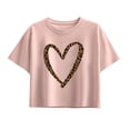 thumbnail image 1 of Instant Message - Leopard Print Heart Outline - Youth Girls Boxy T-Shirt, 1 of 5
