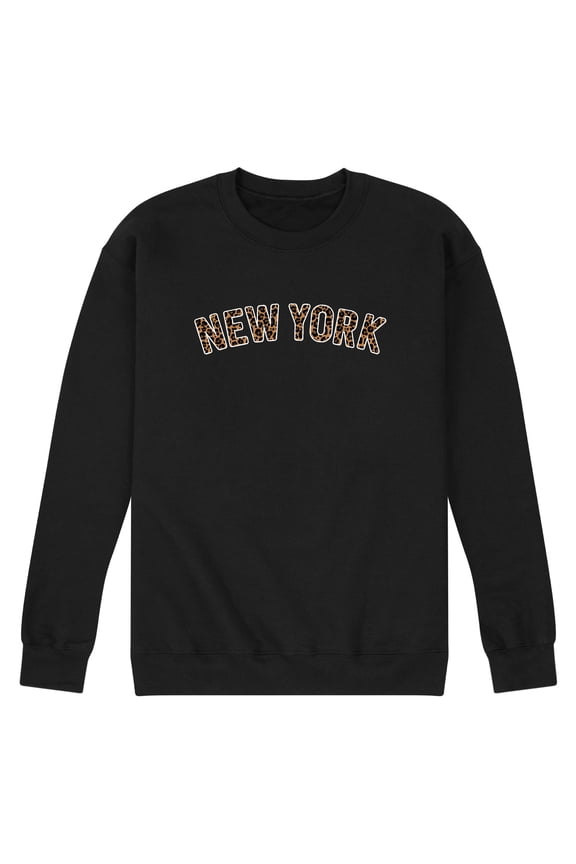 - Leopard Print New York - Men's Crew Fleece Sweatshirt