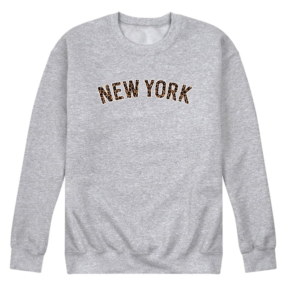 Instant Message - Leopard Print New York Graphic Fleece Sweatshirt