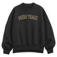 thumbnail image 1 of Instant Message - Leopard Print New York - Women's Oversized Fleece Crew Sweatshirt, 1 of 4