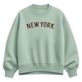 thumbnail image 1 of Instant Message - Leopard Print New York - Women's Oversized Fleece Crew Sweatshirt, 1 of 4