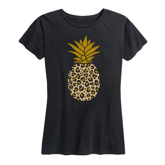 Instant Message - Leopard Print Pineapple - Women's Short Sleeve Graphic T-Shirt