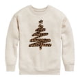 thumbnail image 1 of Instant Message - Leopard Print Tree - Youth Crew Fleece Sweatshirt, 1 of 5