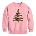 thumbnail image 1 of Instant Message - Leopard Print Tree - Youth Crew Fleece Sweatshirt, 1 of 4