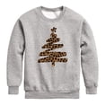 thumbnail image 1 of Instant Message - Leopard Print Tree - Youth Crew Fleece Sweatshirt, 1 of 5