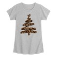 thumbnail image 1 of Instant Message - Leopard Print Tree - Youth Girls Short Sleeve T-shirt, 1 of 4