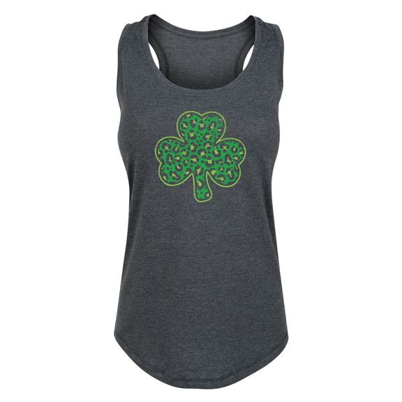 Instant Message - Leopard Shamrock - Ladies Racerback Tank