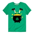 thumbnail image 1 of Instant Message - Leprechaun In Pot of Gold St. Patrick's Day  - Toddler And Youth Short Sleeve Graphic T-Shirt, 1 of 5