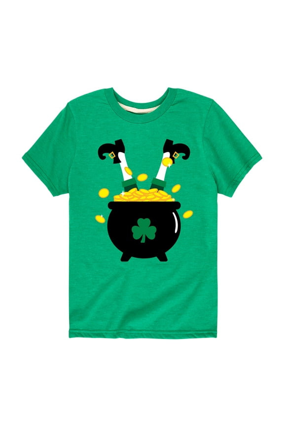 - Leprechaun In Pot of Gold St. Patrick's Day - Toddler And Youth Short Sleeve Graphic T-Shirt