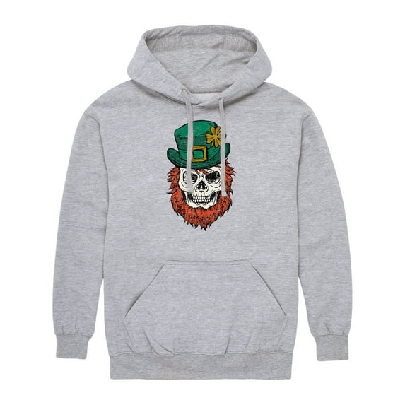Instant Message - Leprechaun Skull - Men's Pullover Hooded Fleece Sweatshirt