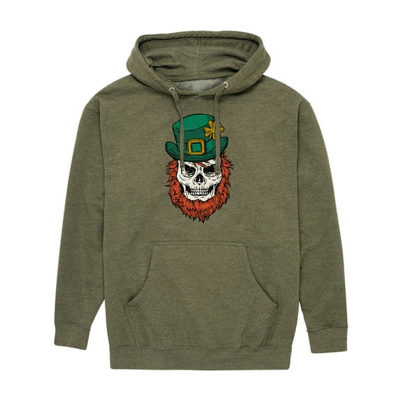 Instant Message - Leprechaun Skull - Men's Pullover Hooded Fleece Sweatshirt