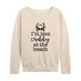 thumbnail image 1 of Instant Message - Less Crabby At The Beach - Women's Lightweight French Terry Long Sleeve Shirt, 1 of 6