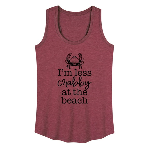 Instant Message - Less Crabby At The Beach - Women's Racerback Tank Top