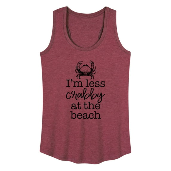 Instant Message - Less Crabby At The Beach - Women's Racerback Tank Top