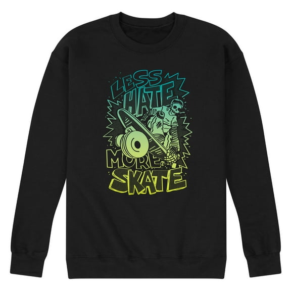 Instant Message - Less Hate More Skate - Retro - Mens - Crew Fleece