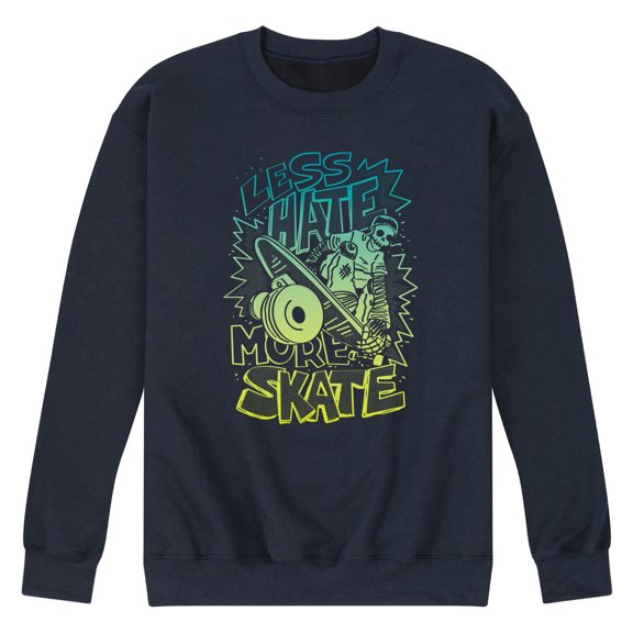 Instant Message - Less Hate More Skate - Retro - Mens - Crew Fleece