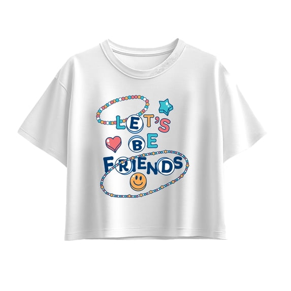 Instant Message - Let's Be Friends Beads - Youth Girls Boxy T-Shirt