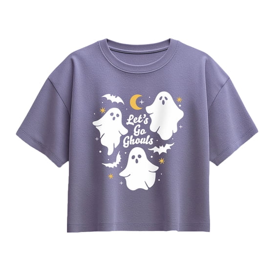Instant Message - Let's Go Ghouls Short Sleeve Boxy Graphic T-Shirt