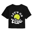 thumbnail image 1 of Instant Message - Let's Go Girls Softball - Juniors Cropped Graphic T-Shirt, 1 of 5