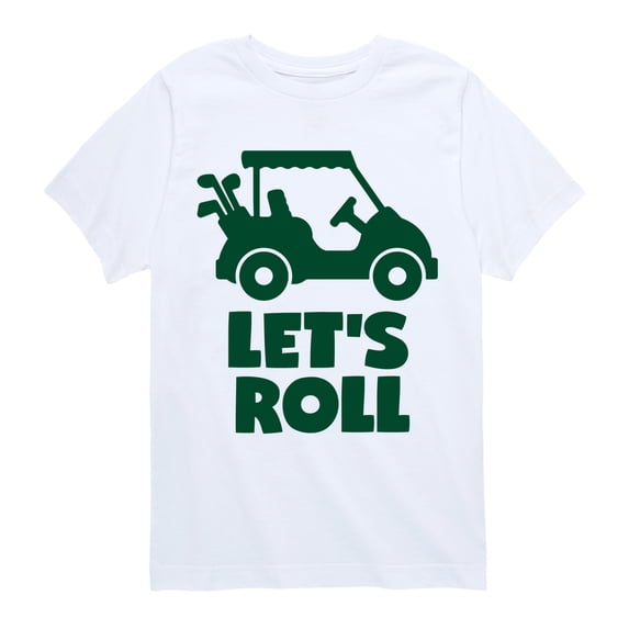Instant Message - Let's Roll Golf Cart - Youth Boys Short Sleeve Graphic T-Shirt
