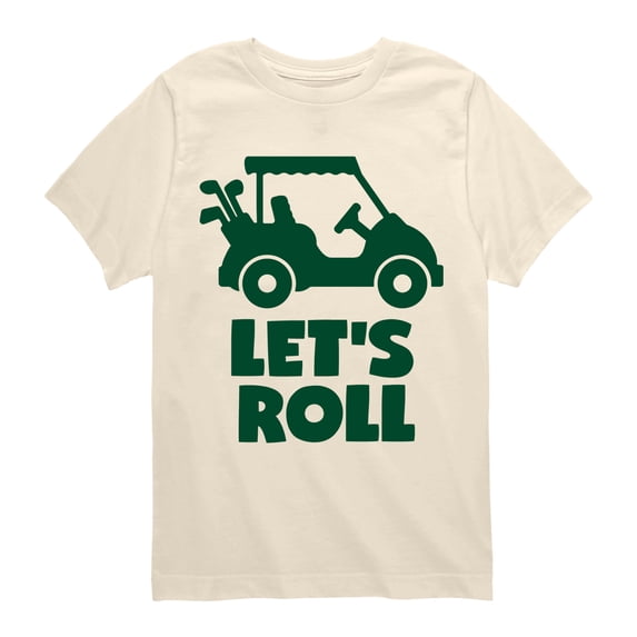 Instant Message - Let's Roll Golf Cart - Youth Boys Short Sleeve Graphic T-Shirt