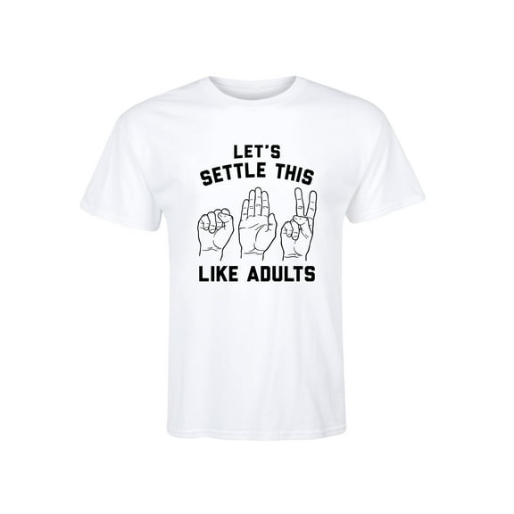 Instant Message - Let's Settle This Like Adults Rock Paper Scissors - Men's Short Sleeve Graphic T-Shirt